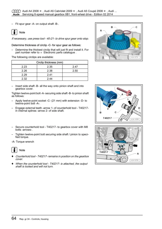 Audi A4 2007 to 2016 Service Repair Manual