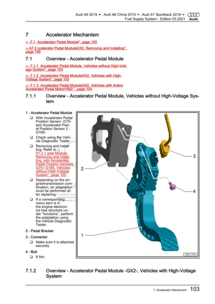 Audi A6 C8 2018-2019 Service Repair Manual