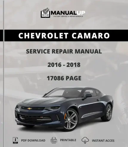 Chevrolet Camaro 2016 To 2018 Service Repair Manual - Workshop Manual PDF Download