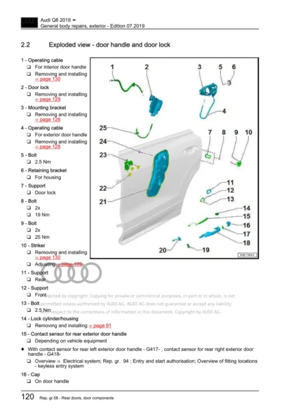 AUDI Q7 4M 2016 To 2023 Service Repair Manual