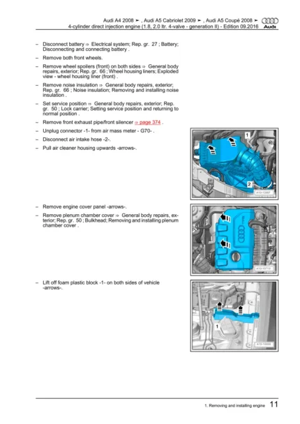 Audi A5 S5 RS5 2007 To 2016 Service Repair Manual