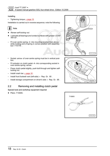 Audi TT Mk2 2006 to 2014 Service Repair Manual