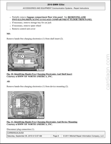 BMW 5 Series F10 2009 To 2016 Service Repair Manual