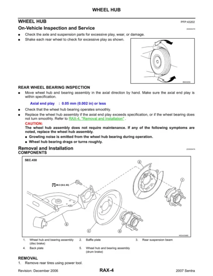 Nissan Sentra 2006 To 2009 Service Repair Manual