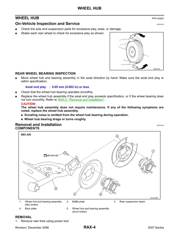 Nissan Sentra 2006 To 2009 Service Repair Manual