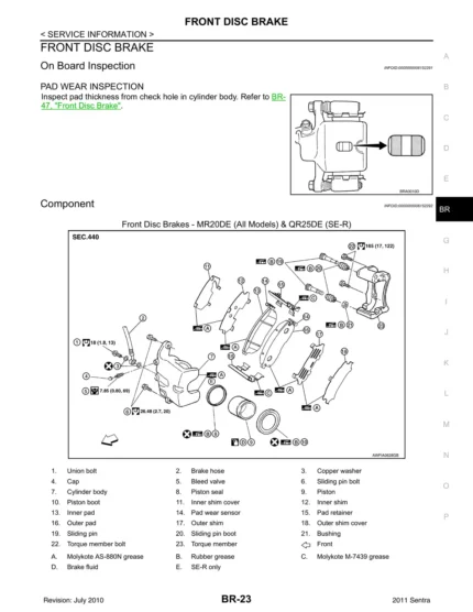 Nissan Sentra 2010 To 2014 Service Repair Manual